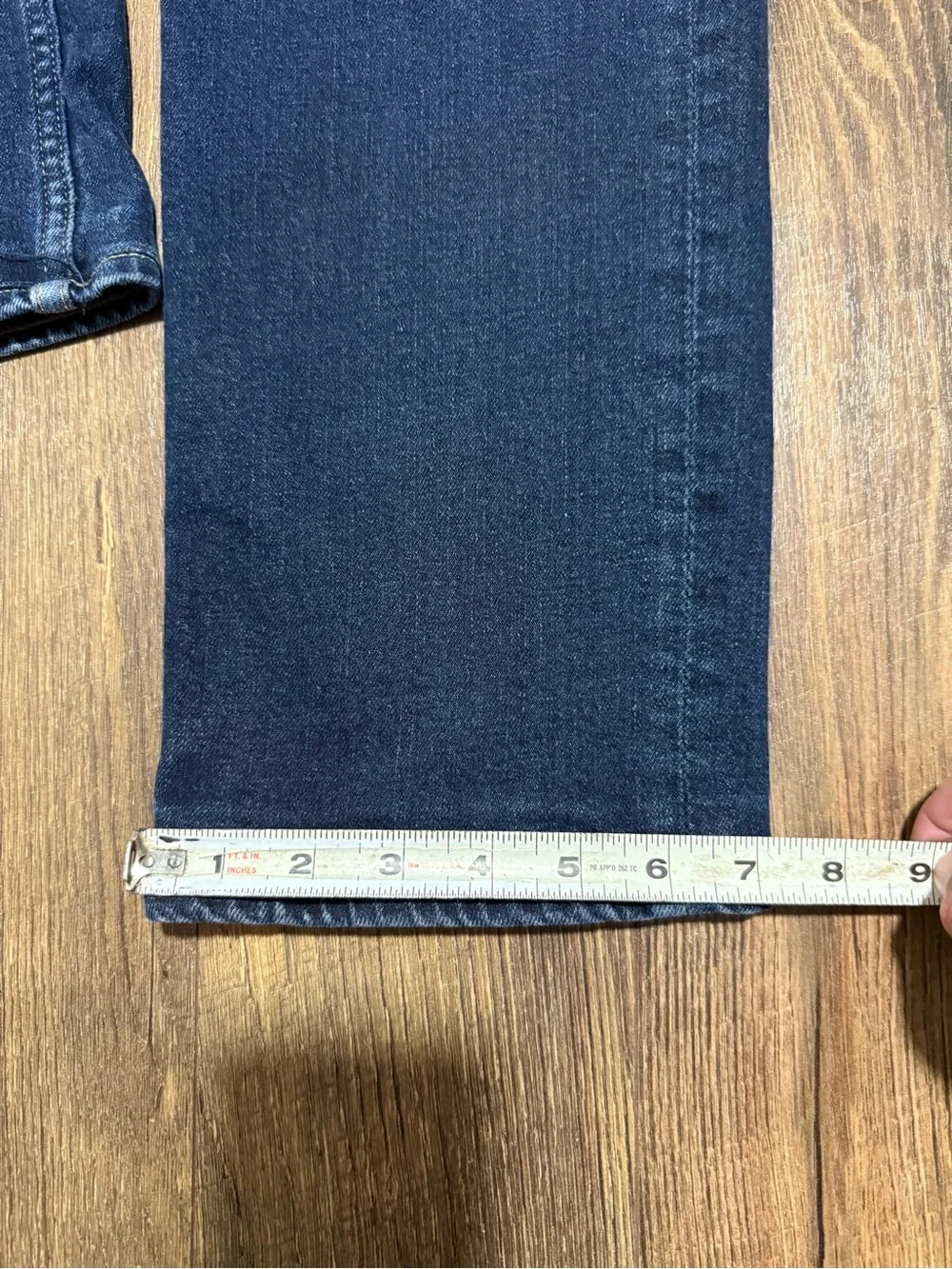 7 For All Mankind Slimmy Straight Jeans Mens 31 x 32 Blue Dark Wash Whiskered